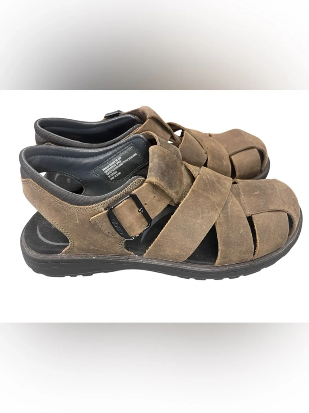 ABEO Brandon Orthotic Leather Sandals Men’s 9 Brown Arch Support Comfort